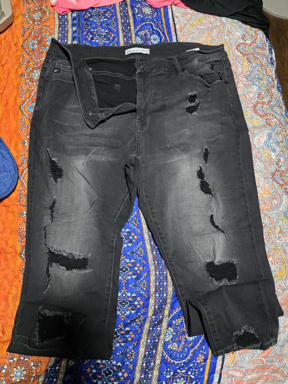 KanCan Distressed Black Women’s Jeans - Classic Slim Fit